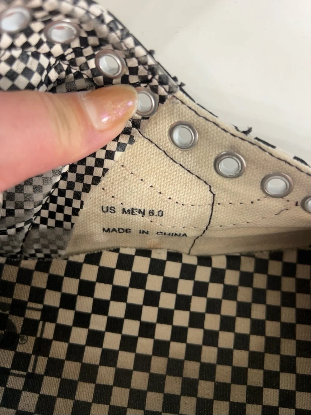 Vans Sk8-Hi Checkerboard High Top Sneakers Men’s 6 Women’s 7.5 - Picture 5 of 5